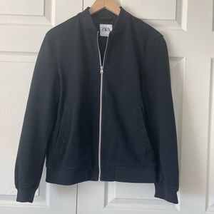 Zara black bomber jacket